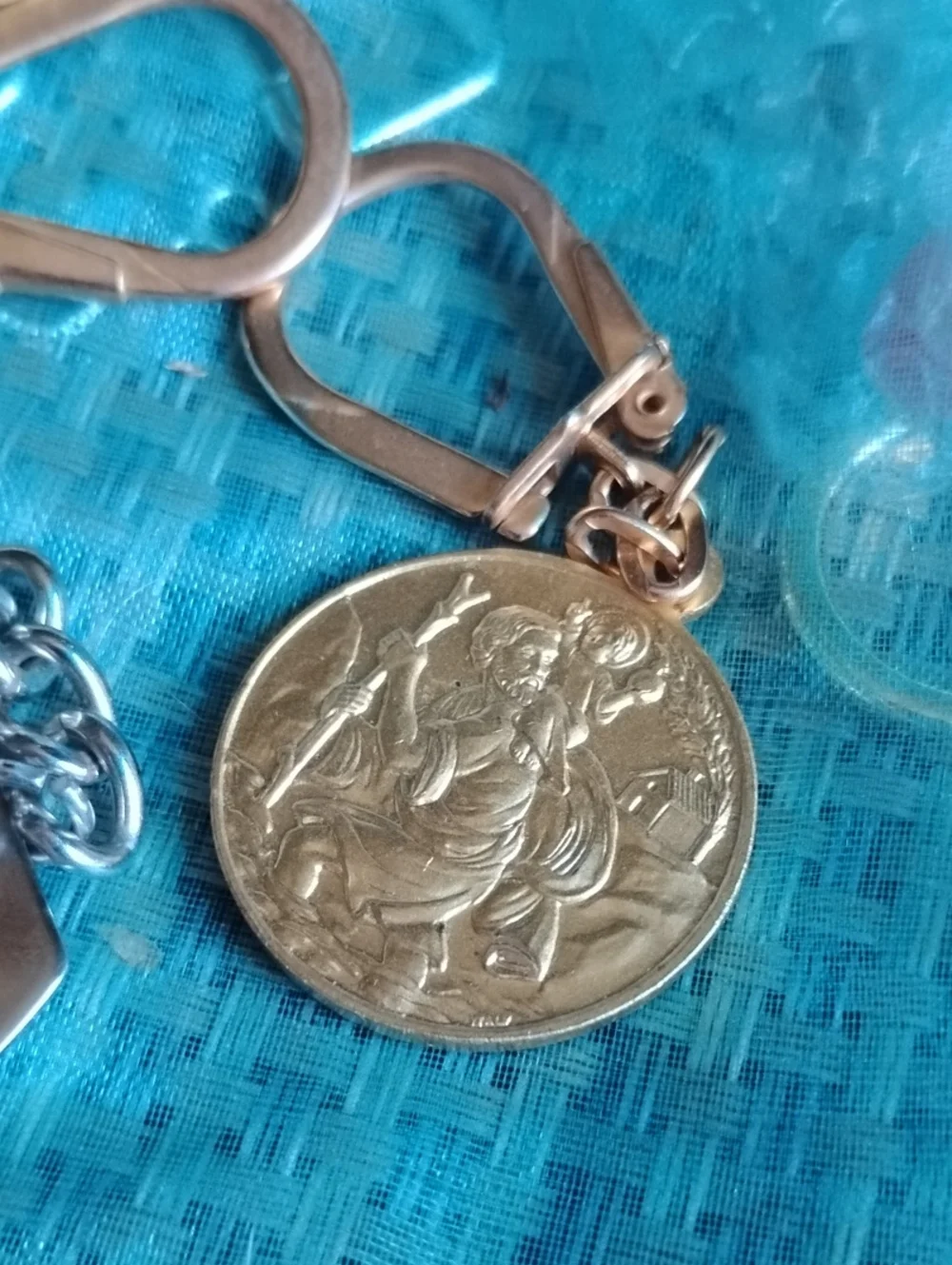 Gold & Silver Religious Coin Keychain(4)